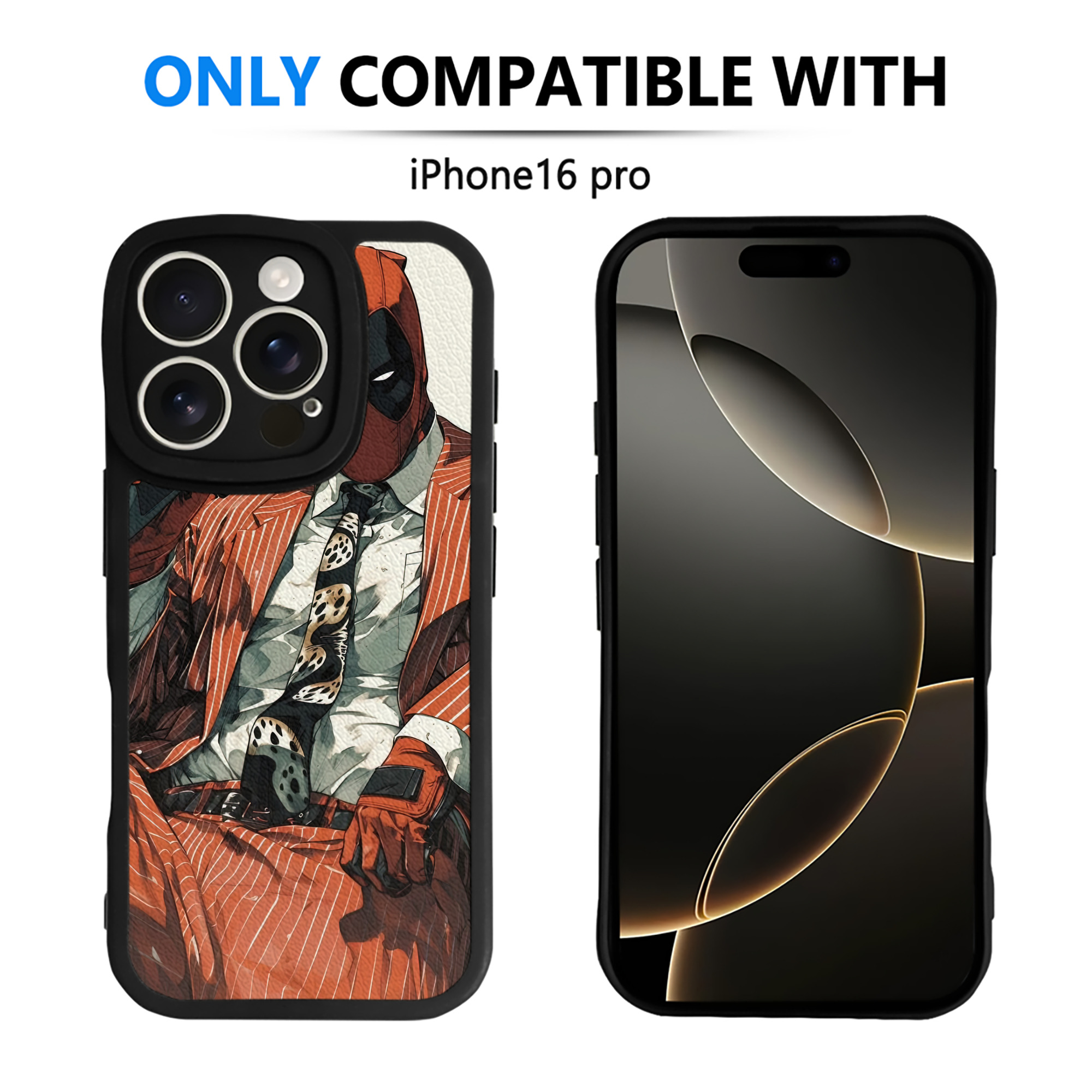 （画像用） Deadpool デッドプール 【iPhone 16シリーズ対応】シリコンスマホケース（レザー調） 材質：シリコン